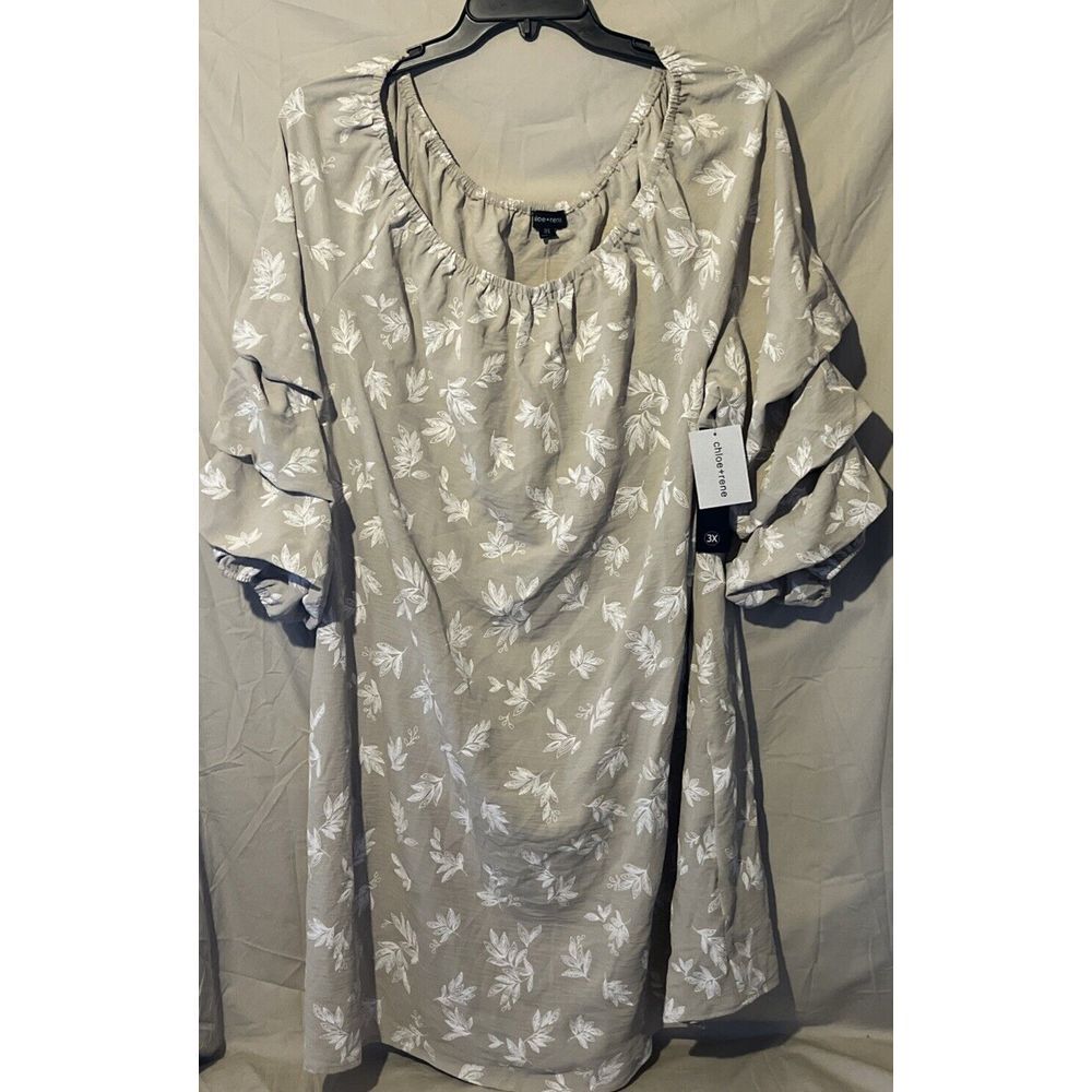 Chloe Rene Ladies‎ Plus Off The Solder Ruffle Sleeve 3X New With Tags